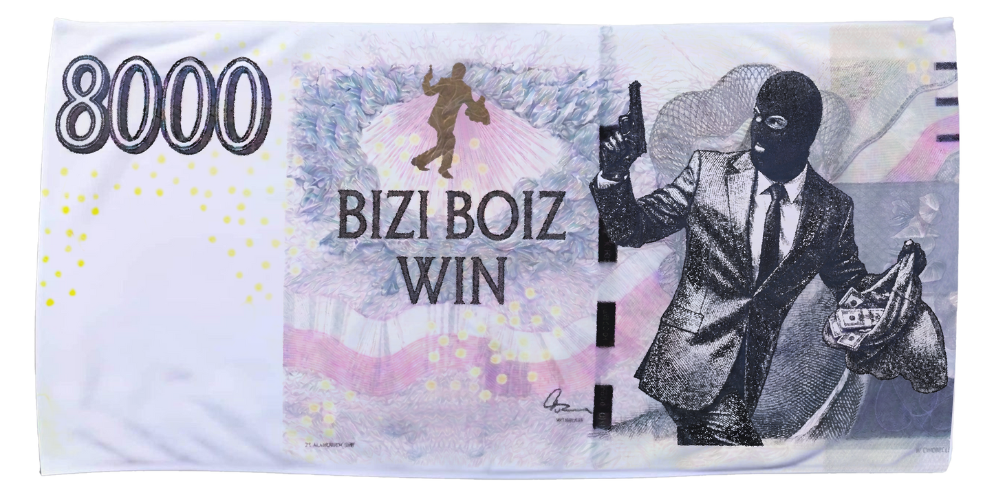 "COUNTERFEIT" BEACH TOWELS