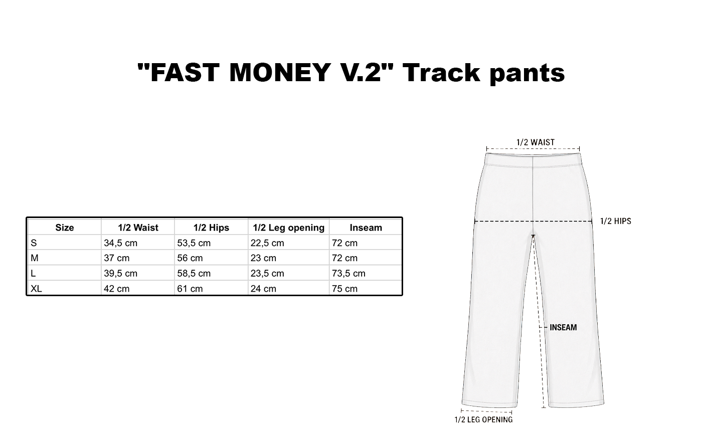 "FAST MONEY V.2" Track pants
