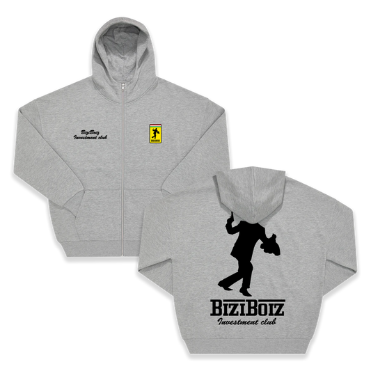 "FAST MONEY" Zip Hoodie (heather grey)