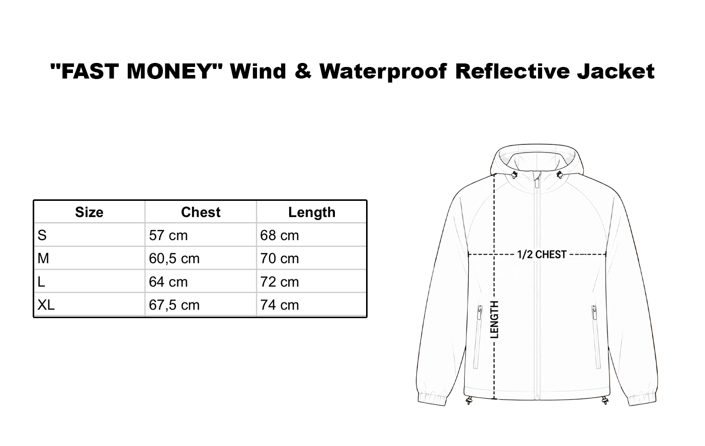 "FAST MONEY" Wind & Waterproof Reflective Jacket