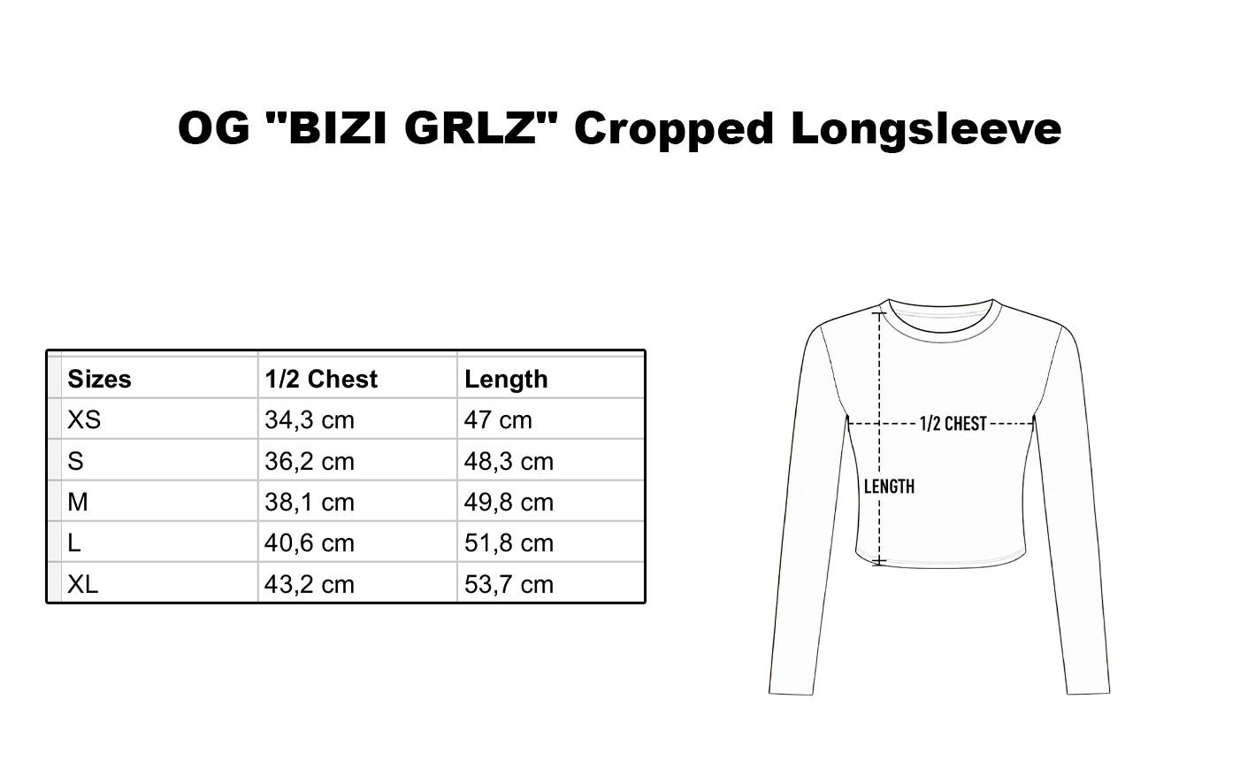 OG "BIZI GRLZ" Cropped Longsleeve