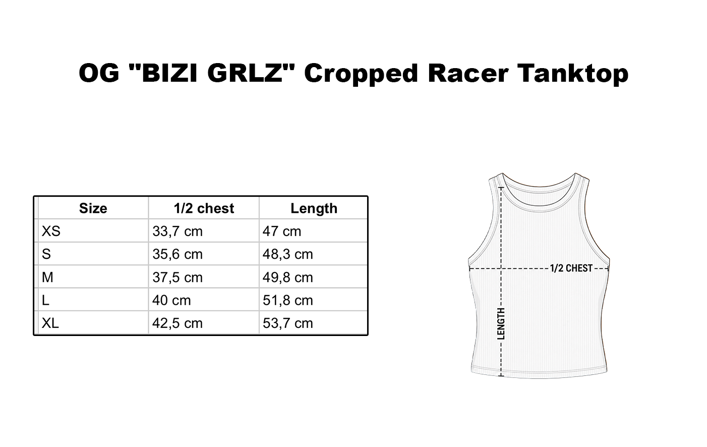 OG "BIZI GRLZ" Cropped Racer Tanktop