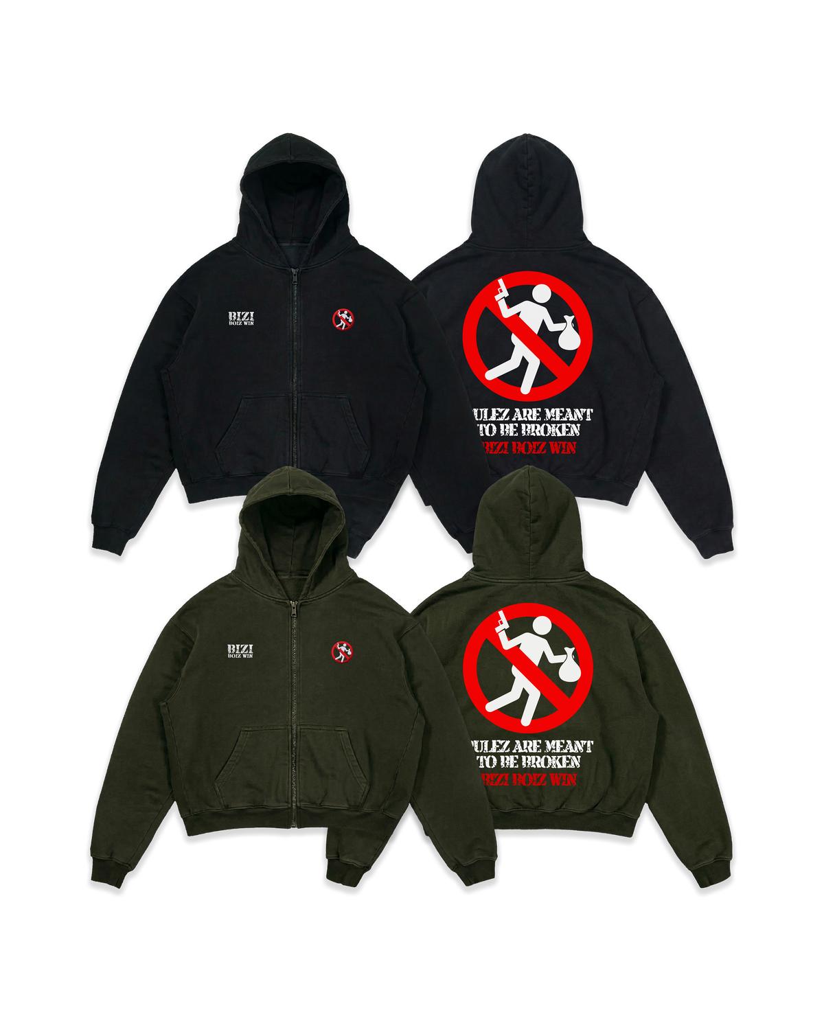"RULEZ" Zip Hoodie