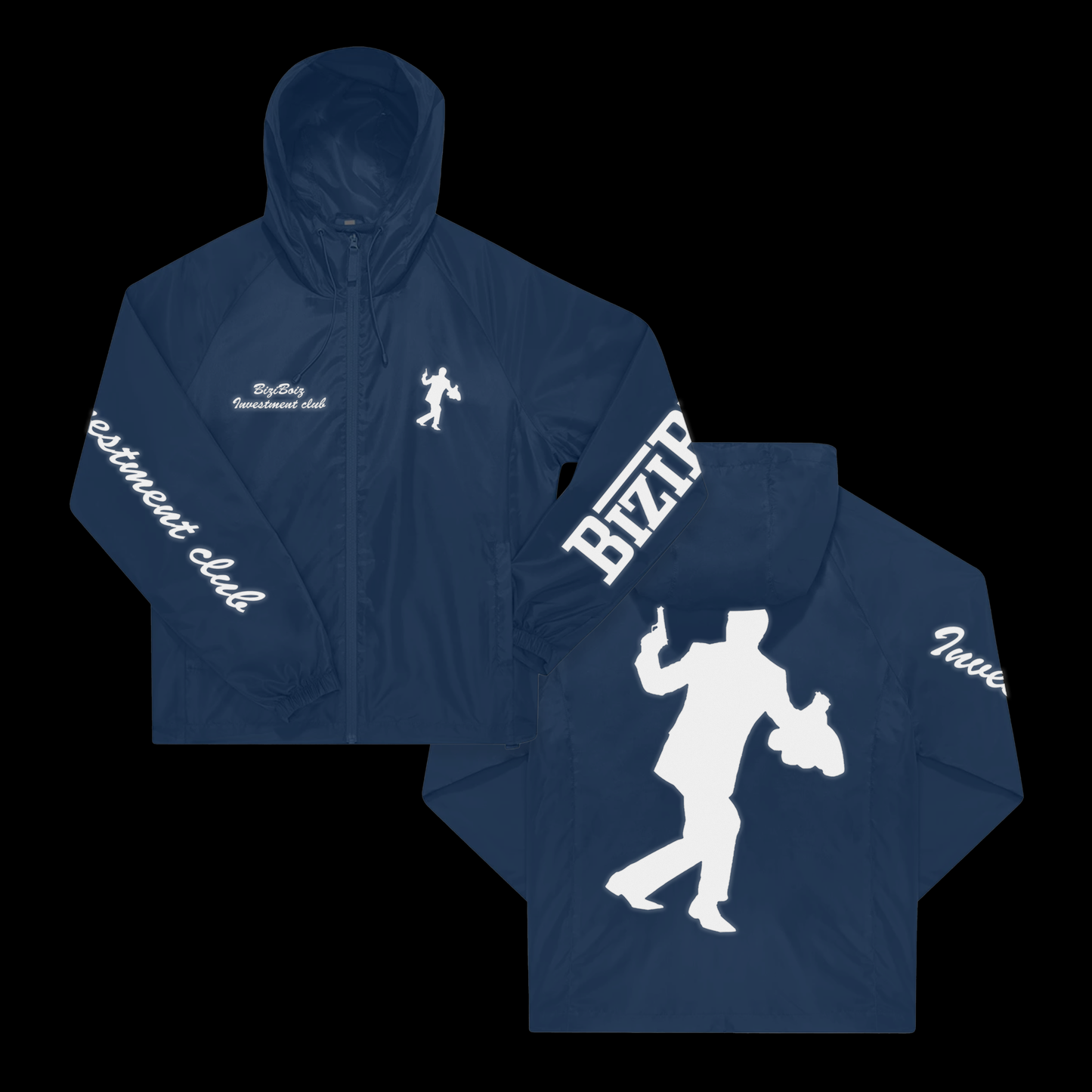 "FAST MONEY" Wind&Waterproof Reflective Jacket (sky blue)