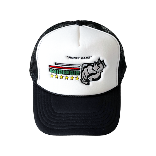 "MONEY GAME" TRUCKER CAP (black/white)