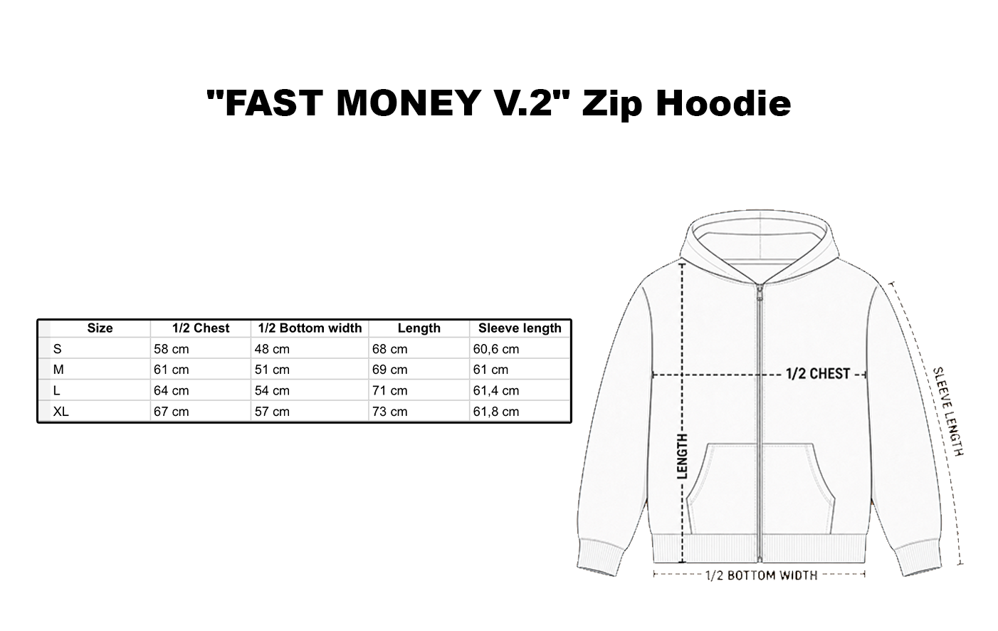 "FAST MONEY V.2" Zip Hoodie