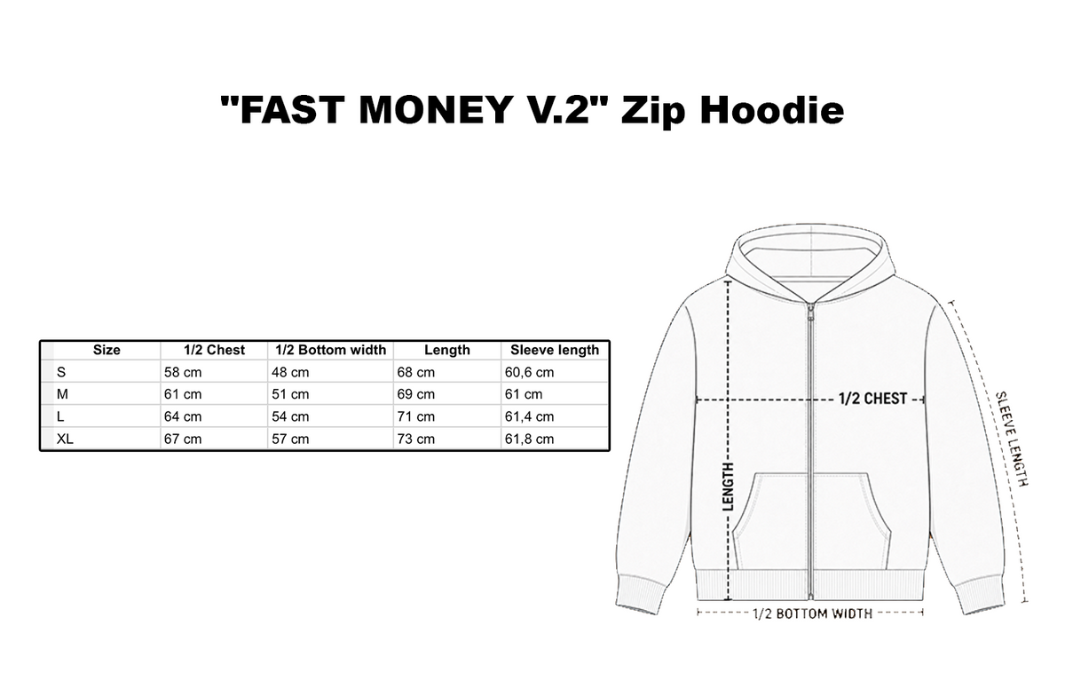 "FAST MONEY V.2" Zip Hoodie