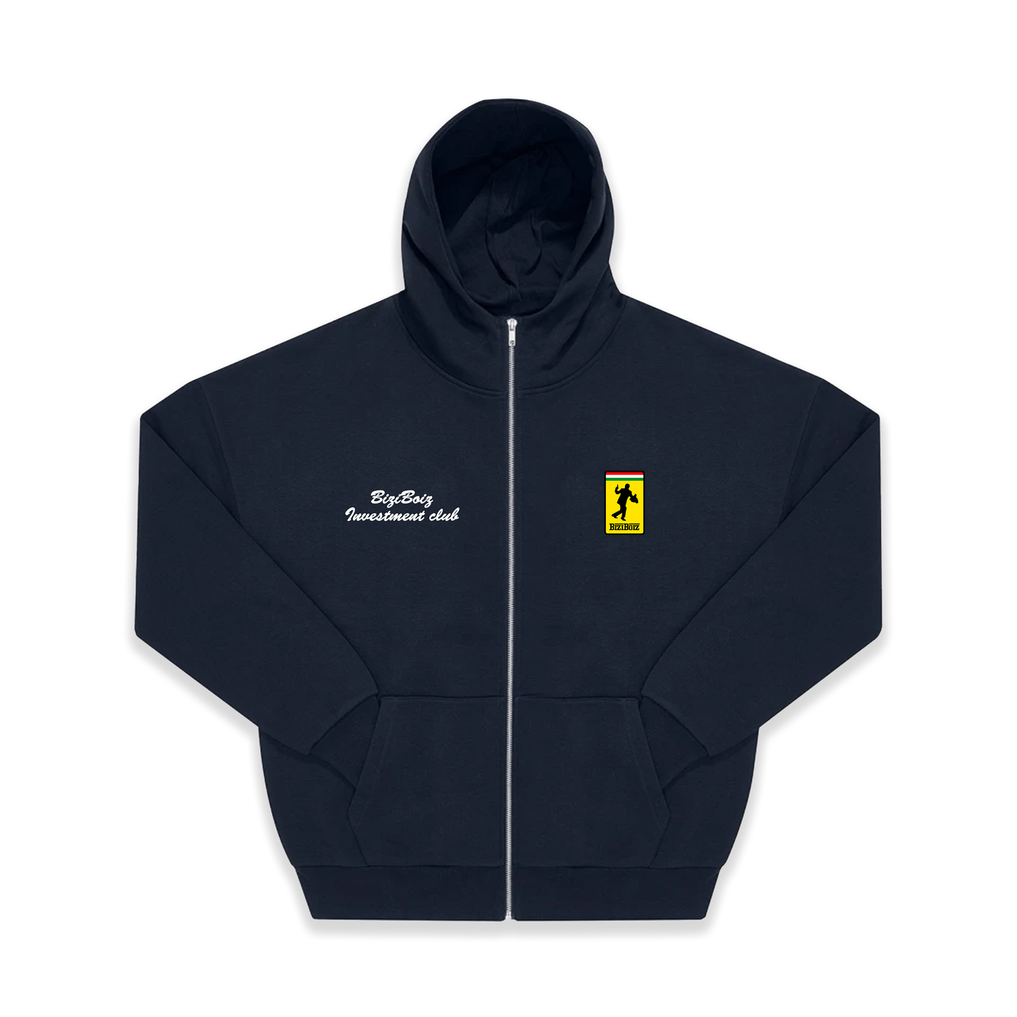 "FAST MONEY" Zip Hoodie (navy blue)