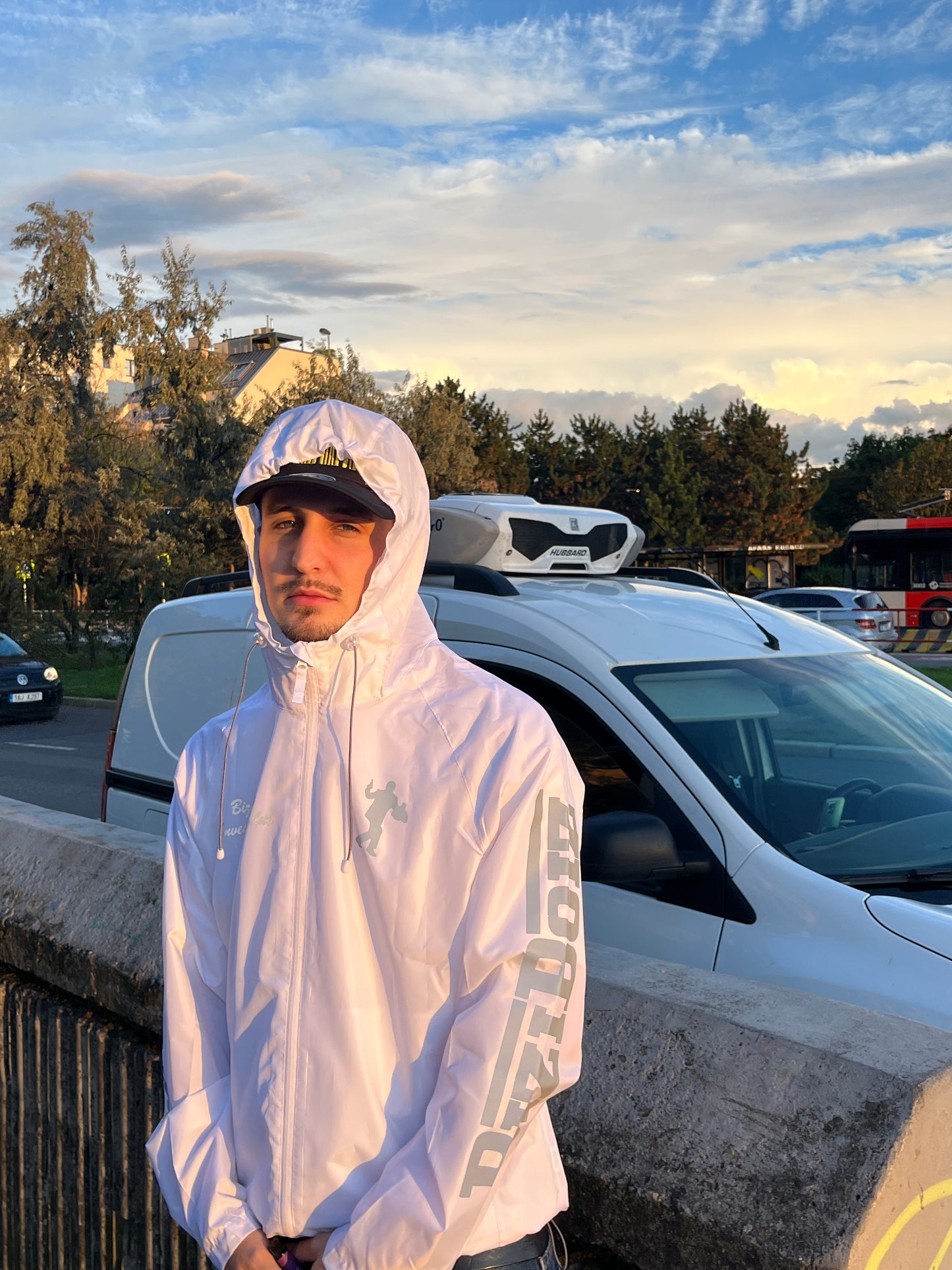 "FAST MONEY" Wind&Waterproof Reflective Jacket (white)