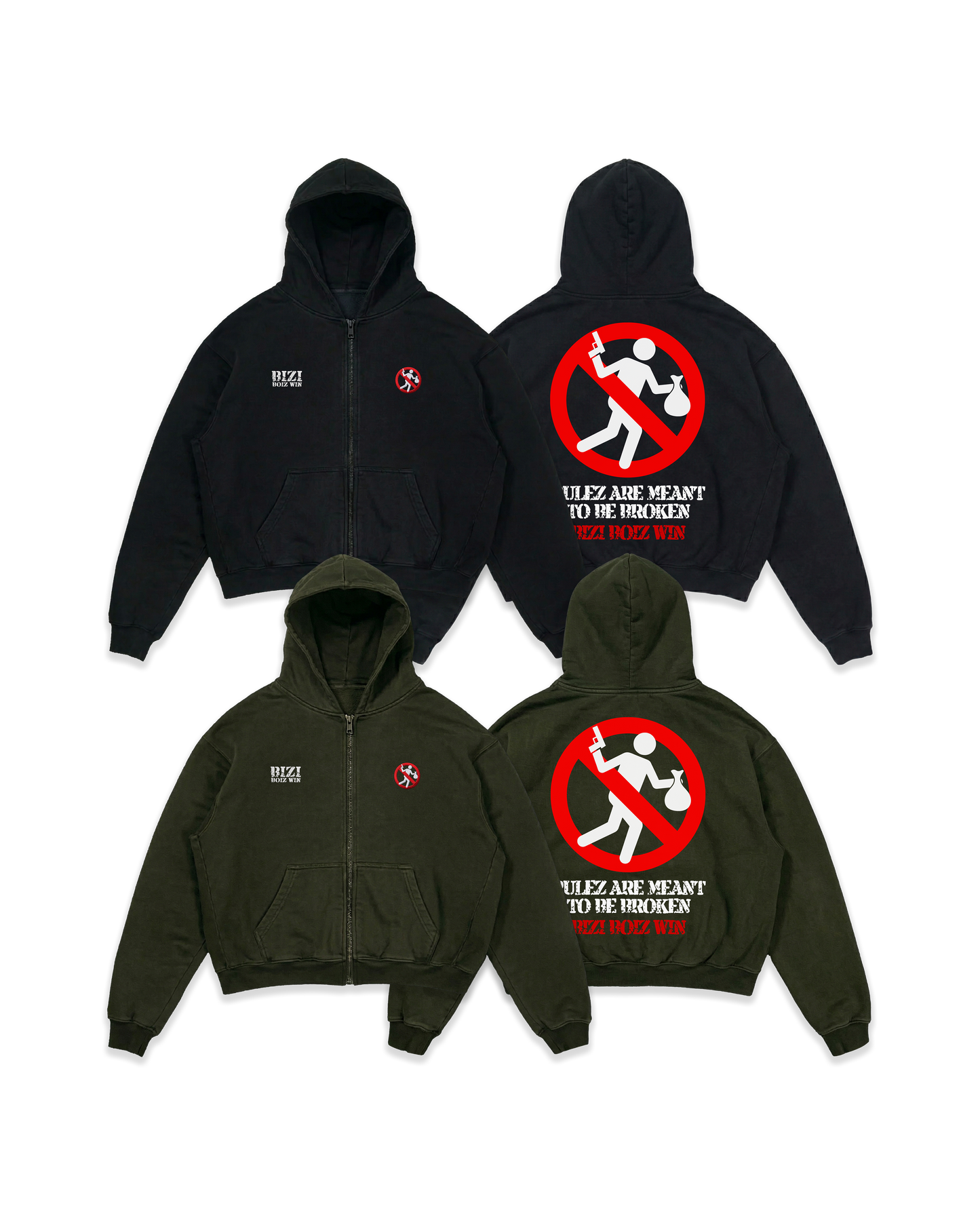 "RULEZ" Zip Hoodie