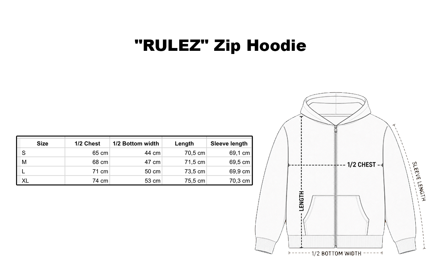 "RULEZ" Zip Hoodie