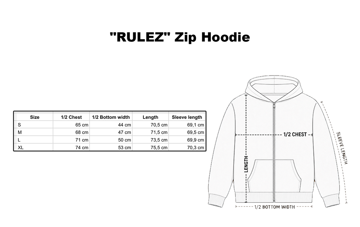 "RULEZ" Zip Hoodie