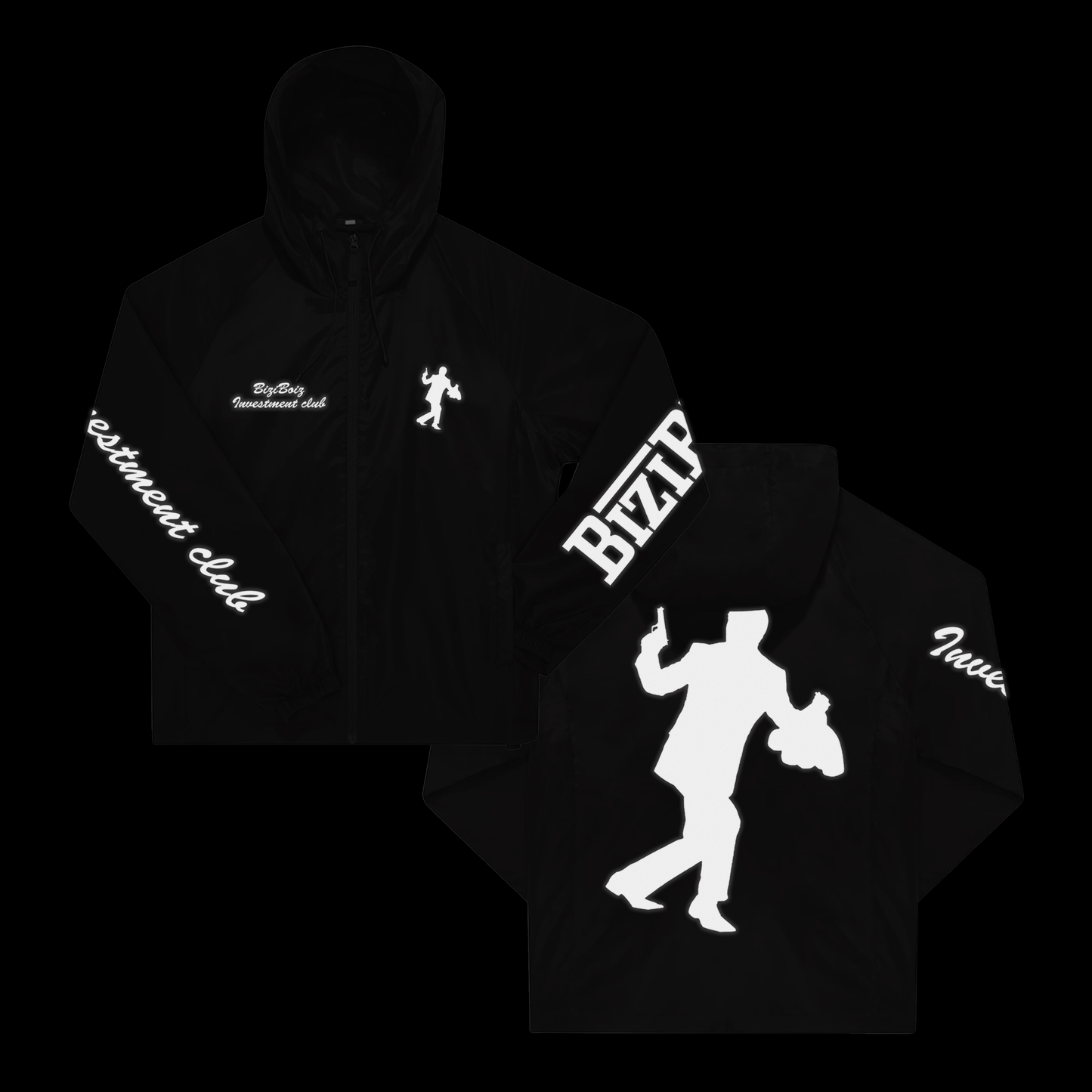 "FAST MONEY" Wind&Waterproof Reflective Jacket (black)