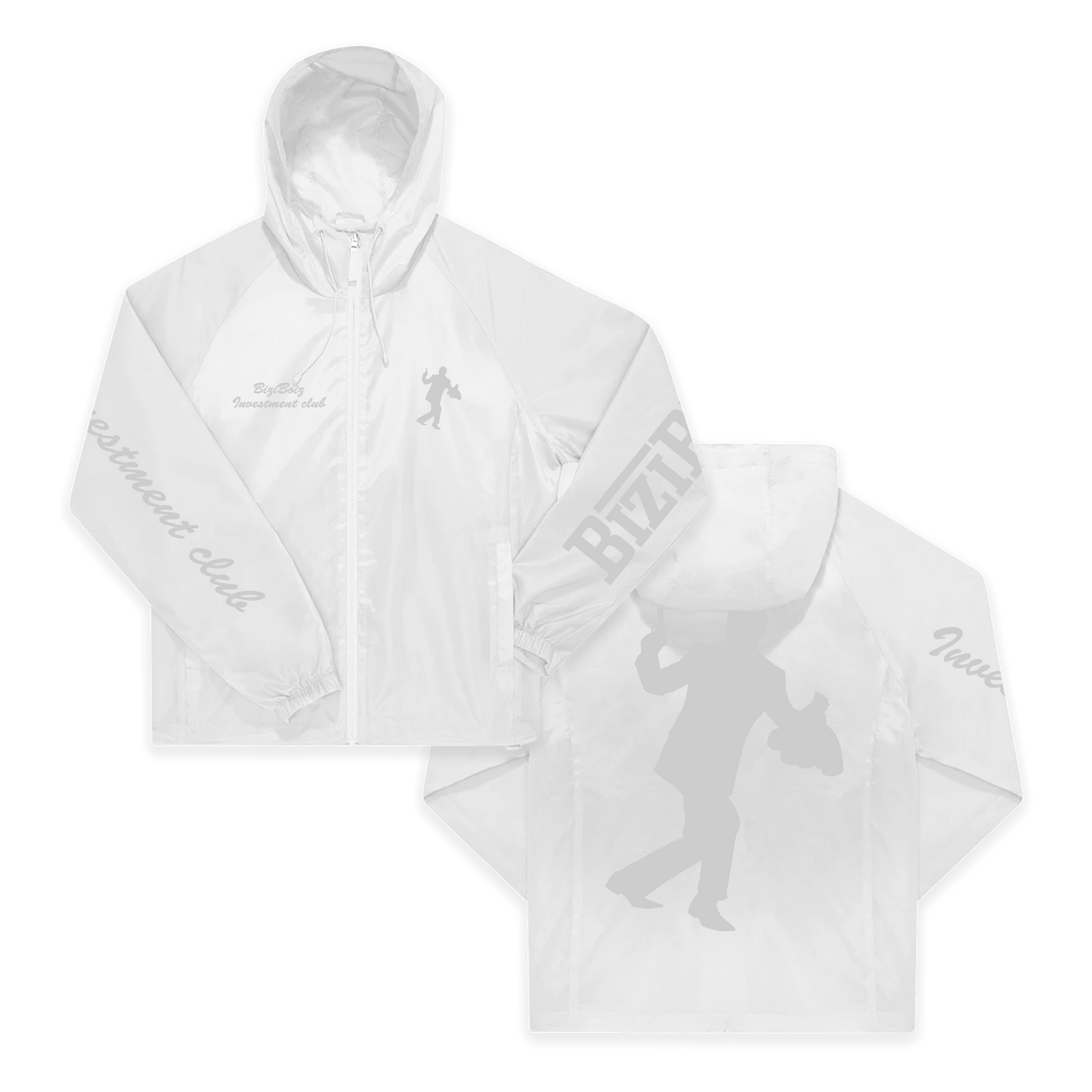 "FAST MONEY" Wind&Waterproof Reflective Jacket (white)