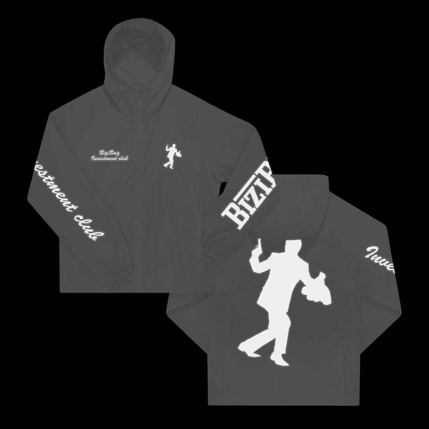 "FAST MONEY" Wind&Waterproof Reflective Jacket (white)