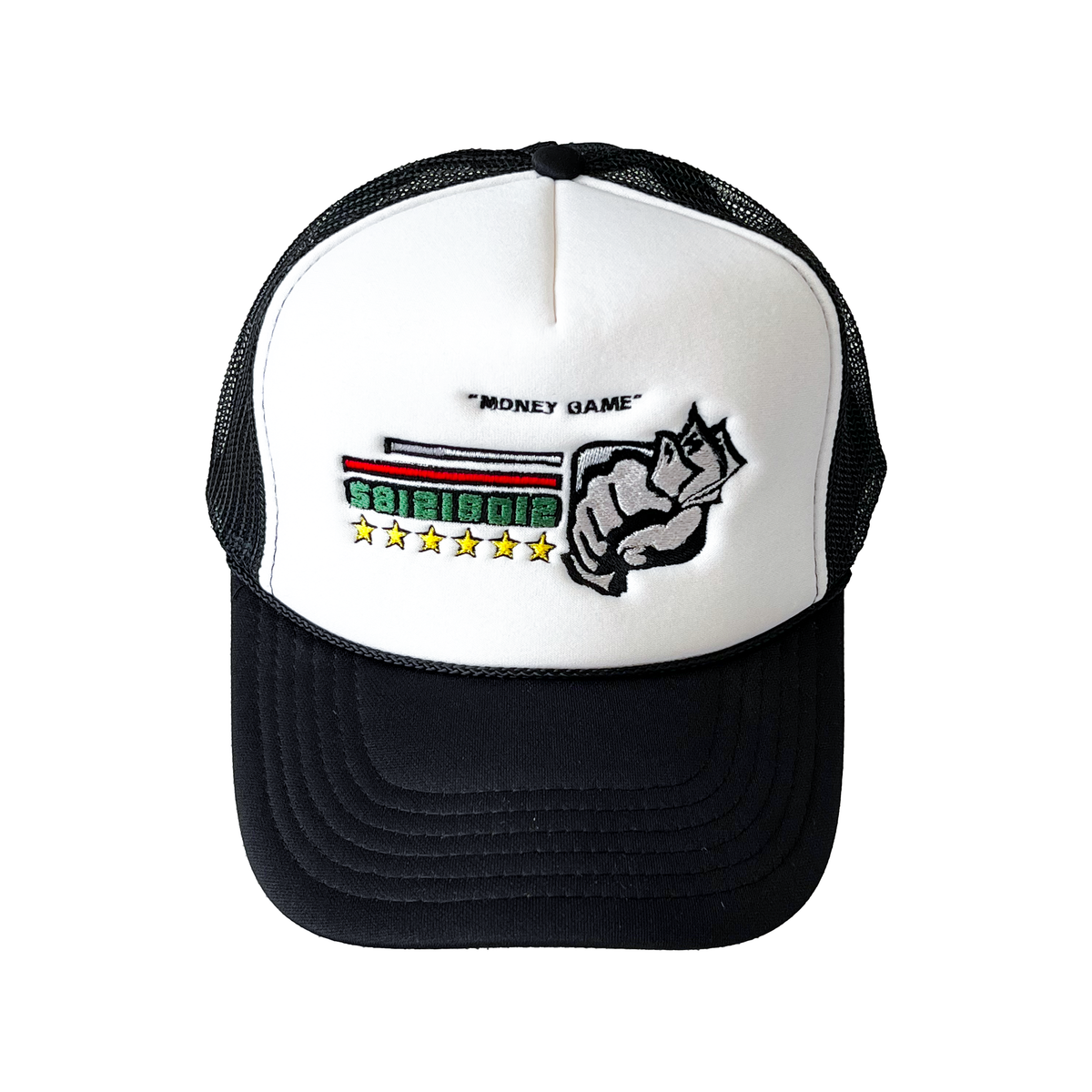 "MONEY GAME" TRUCKER CAP (black/white)
