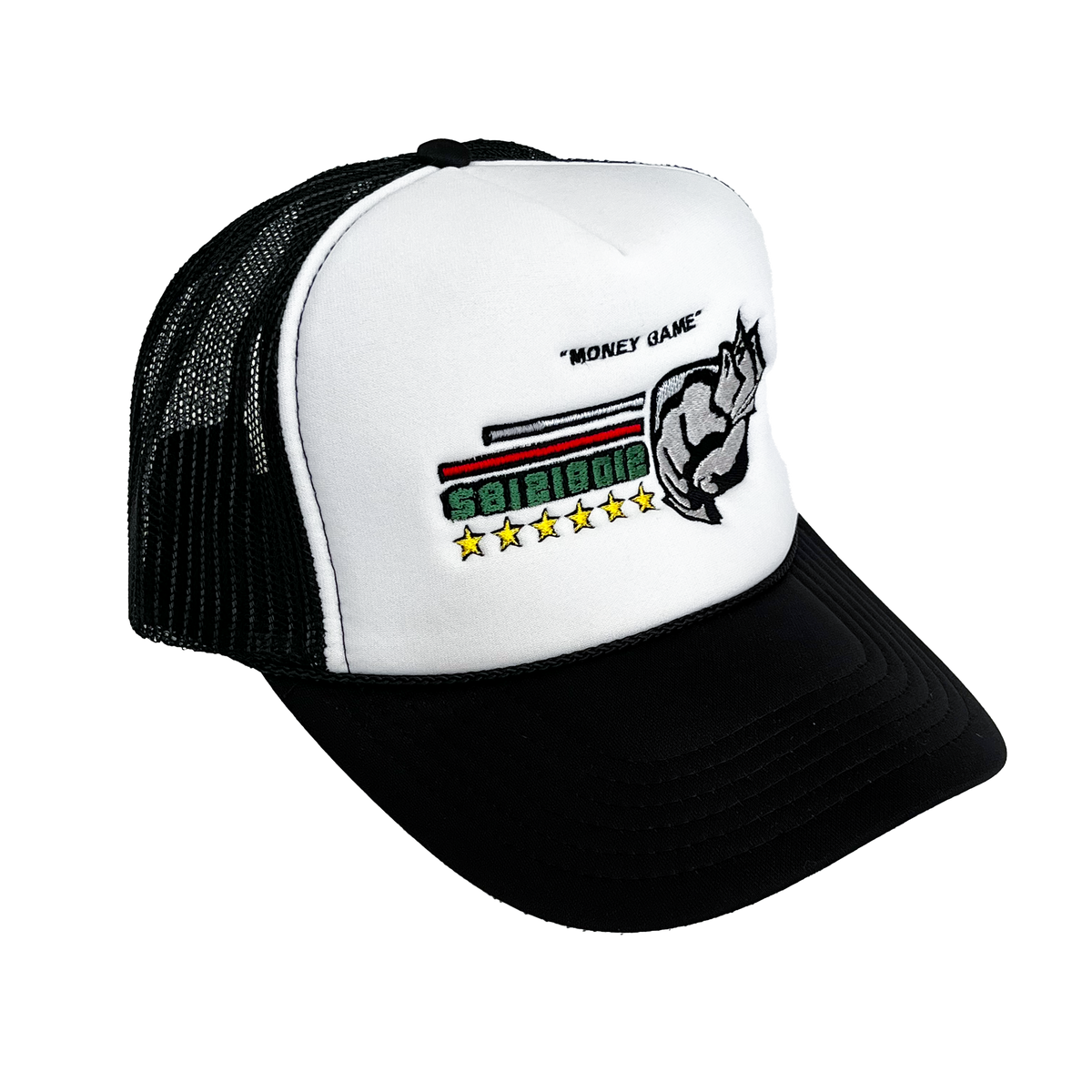 "MONEY GAME" TRUCKER CAP (black/white)